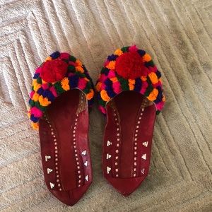 Anthropologie Moroccan Vibrant indoor Slippers